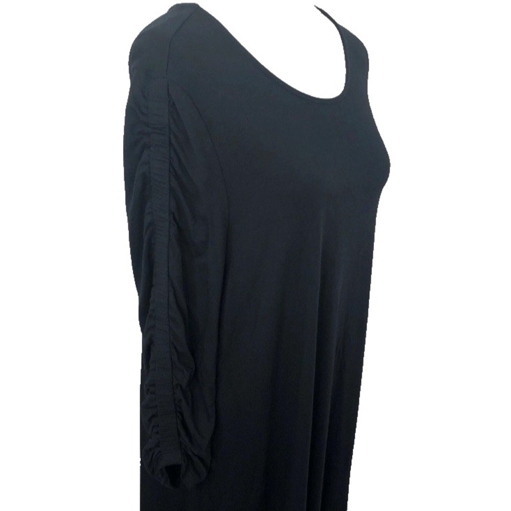 CATO Womens Dress Ruched‎ Long Sleeves Black Office Base Capsule Sz XL